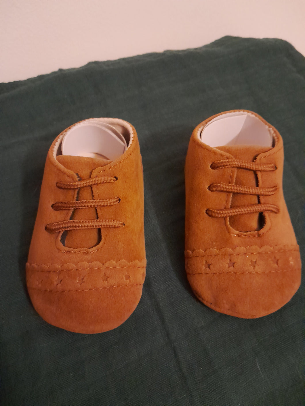 Brown baby lace up shoes