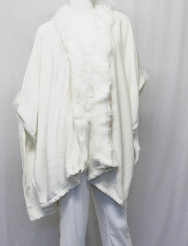 White Coat Faux Fur Trim - Tracey Glynn Fashions