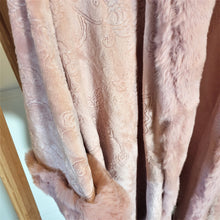 Load image into Gallery viewer, Faux Fur Coat Pink Embroidered Pattern - Tracey Glynn Fashions

