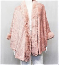 Load image into Gallery viewer, Faux Fur Coat Pink Embroidered Pattern - Tracey Glynn Fashions
