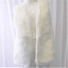Load image into Gallery viewer, White Long Faux Fur Vest - Tracey Glynn Fashions
