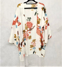 Load image into Gallery viewer, Kimono Cardigan Vest Boho White - Tracey Glynn Fashions
