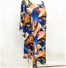 Load image into Gallery viewer, Maxi Dress Cotton In Black Blue Leaf - Tracey Glynn Fashions
