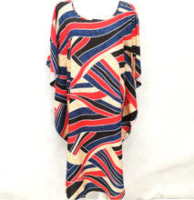 Load image into Gallery viewer, Maxi Dress in Red Asymmetrical Print - Tracey Glynn Fashions
