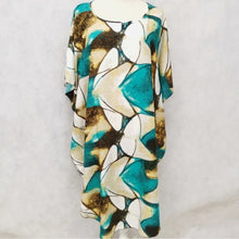 Load image into Gallery viewer, Kaftan Dress Cotton In Green Print. - Tracey Glynn Fashions
