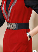 Load image into Gallery viewer, Black Belt With Stretch With Gold Filigree Buckle - Tracey Glynn Fashions
