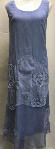 Dress Tie Dyed Blue Or Pink Long Dresses Sleeveless - Tracey Glynn Fashions