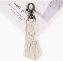 Load image into Gallery viewer, Key Chain Bag Accessories Tassel Boho Macrame Various Colors. - Tracey Glynn Fashions
