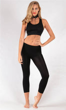 Load image into Gallery viewer, Leggings Black 3/4 Light Weight Soft Stretchy Tights Micro Fibre - Tracey Glynn Fashions
