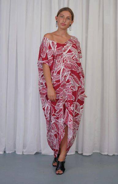Maxi Dress Floral Dresses Red One Size Fits Most Plus Size Cotton - Tracey Glynn Fashions