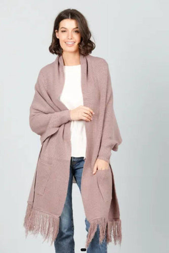 Shrug Wool Cardigan Long Length Cover All Winter Knits Long Coat Thick Jacket - Tracey Glynn Fashions