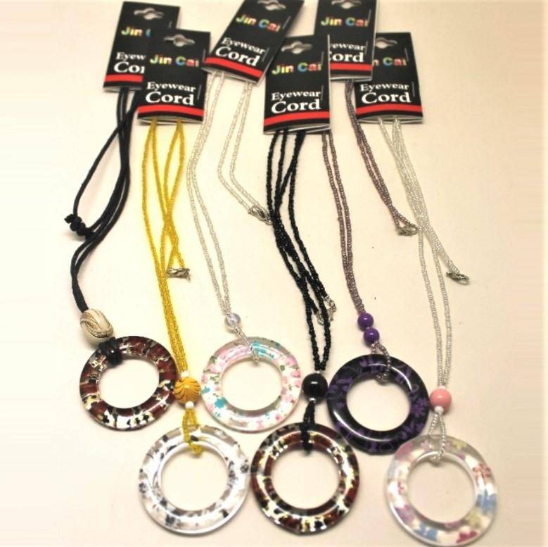 Glasses Chains With Jumbo Resin Pendant Various Colors - Tracey Glynn Fashions
