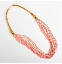 Load image into Gallery viewer, Necklace Women&#39;s Long Length Beaded Timber Acrylic Beads Layered Pink - Tracey Glynn Fashions

