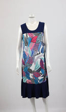 Load image into Gallery viewer, Dress Tunic Navy and Floral Sleeveless - Tracey Glynn Fashions
