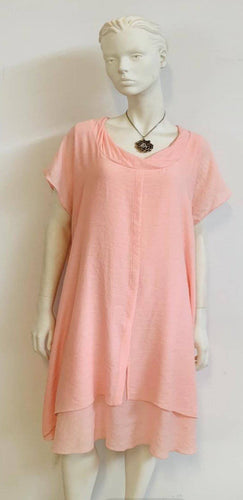 Maxi Dress Pink Plus Sizes Cotton Rayon - Tracey Glynn Fashions