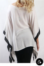 Load image into Gallery viewer, White Blouse Monochrome Over Sized Top Batwing Relaxed Fit - Tracey Glynn Fashions
