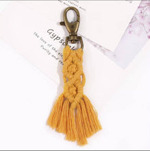 Load image into Gallery viewer, Key Chain Bag Accessories Tassel Boho Macrame Various Colors. - Tracey Glynn Fashions
